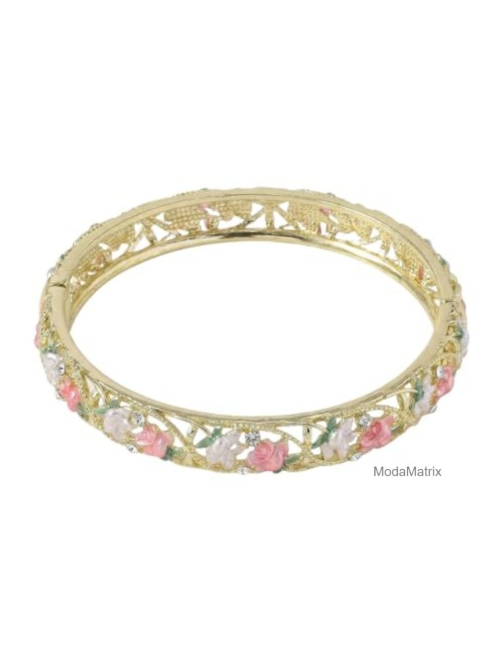 Cloisonne Floral Hinged Cuff Bangle Bracelet Dainty Stackable Vintage Enamel